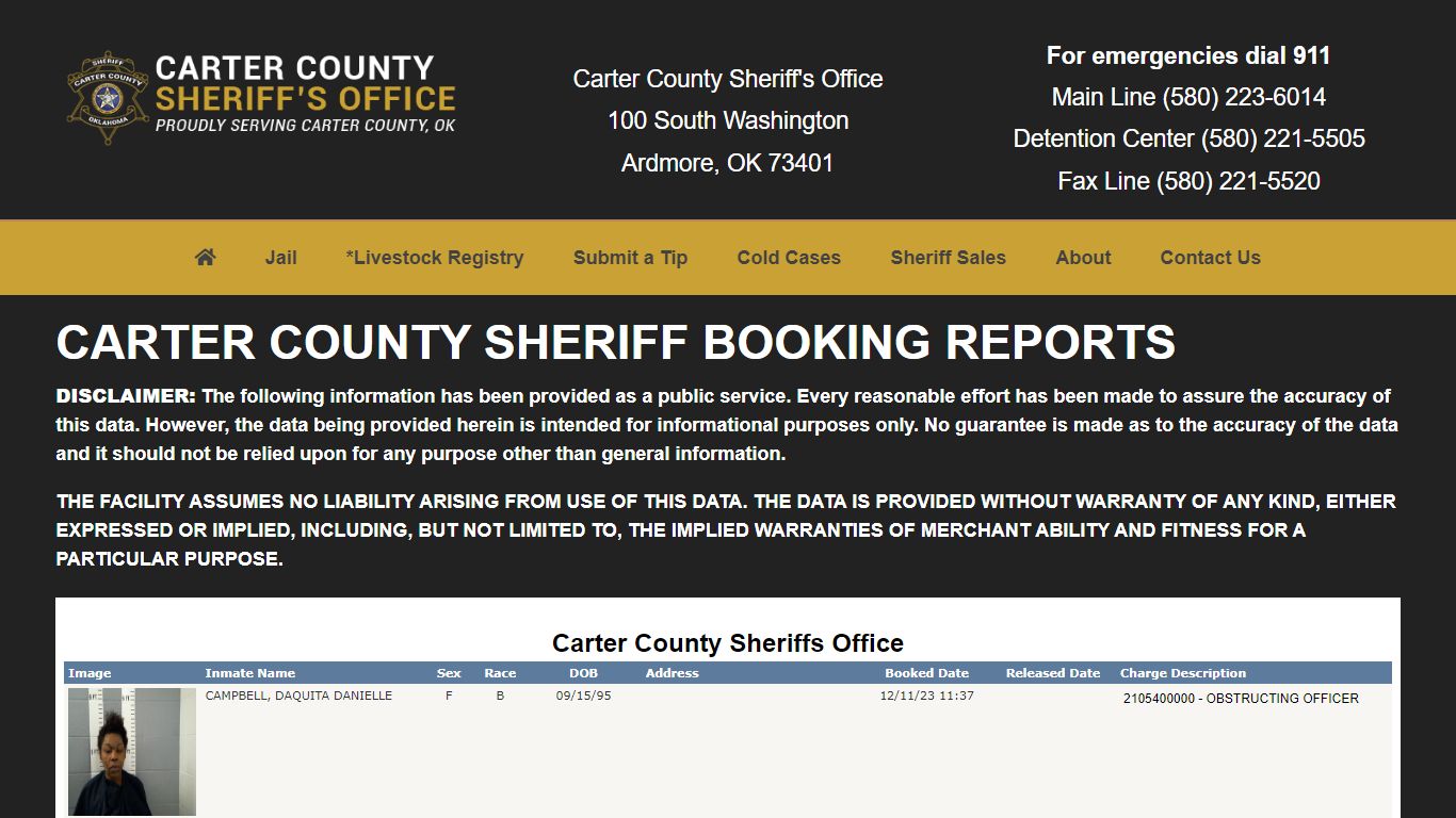 Inmate Search - Carter County Sheriff's Office