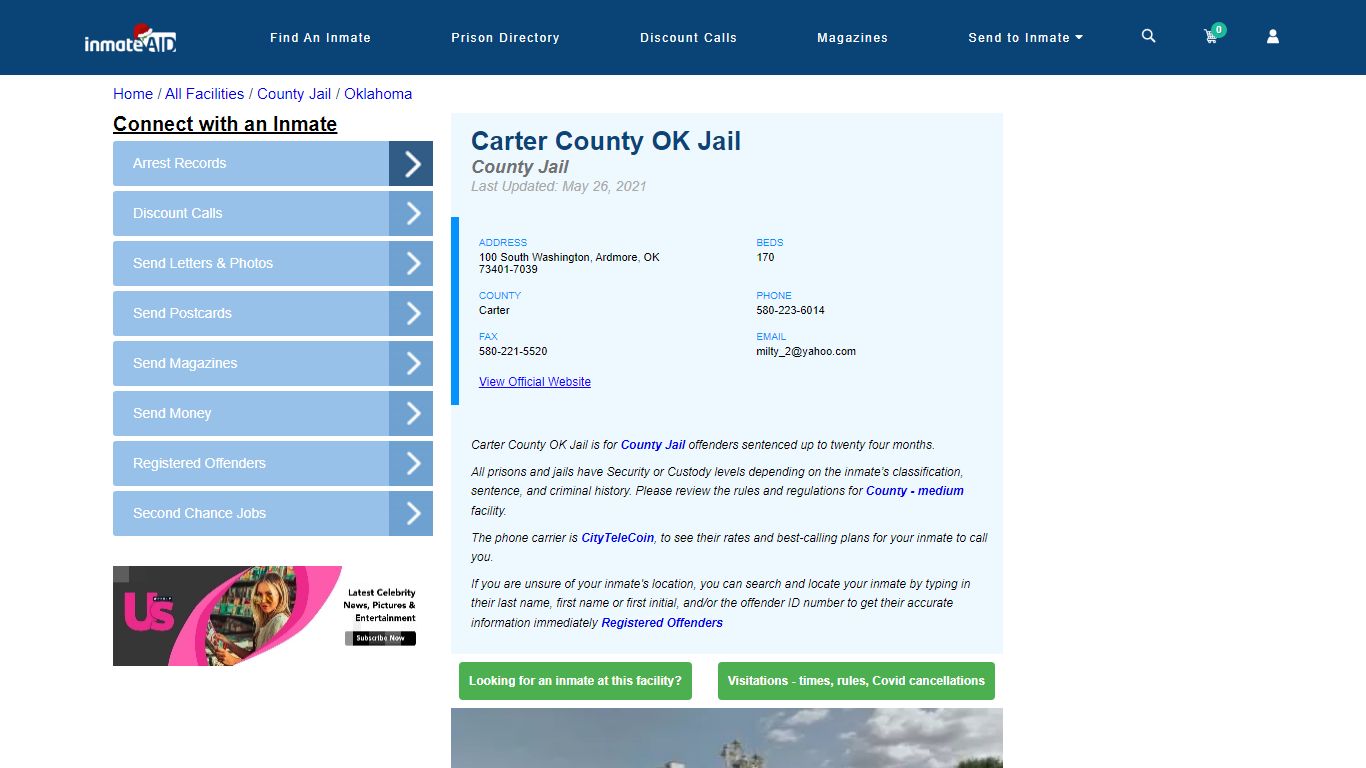 Carter County OK Jail - Inmate Locator - Ardmore, OK