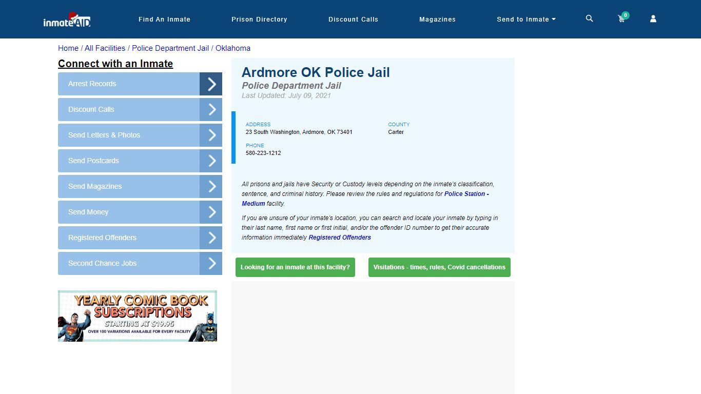 Ardmore OK Police Jail & Inmate Search - Ardmore, OK